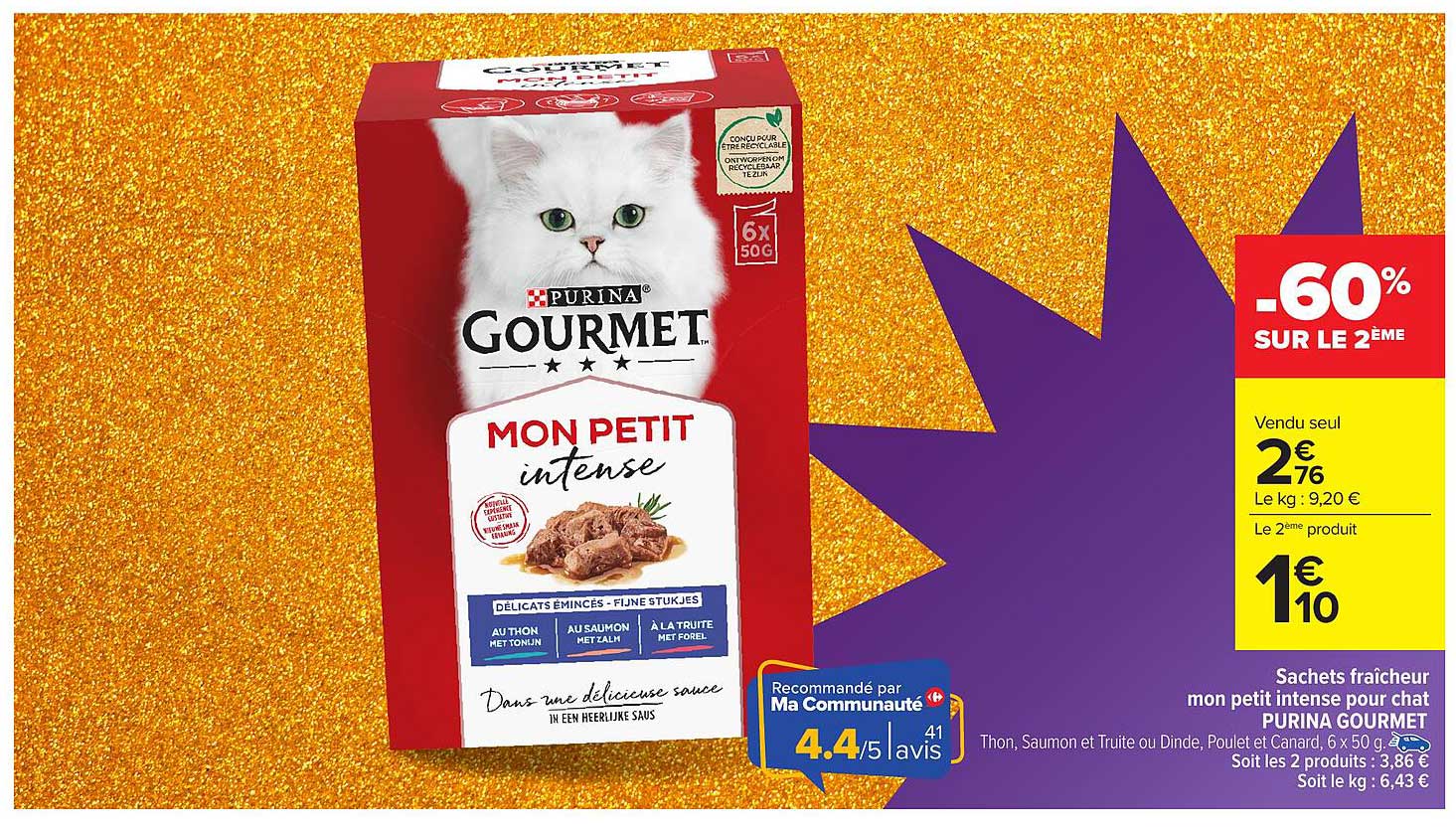 Sachets fraîcheur mon petit intense pour chat PURINA GOURMET