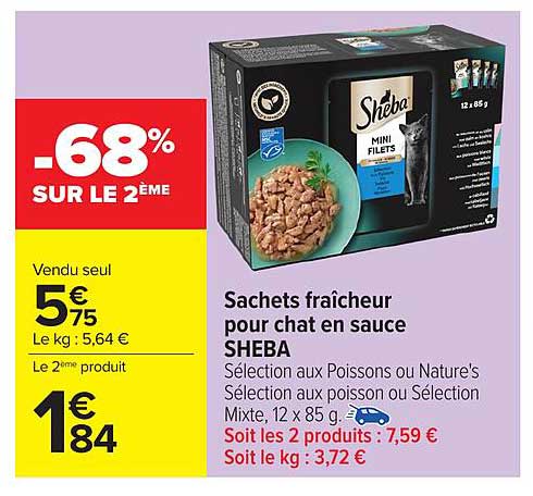 Sachets fraîcheur pour chat en sauce SHEBA