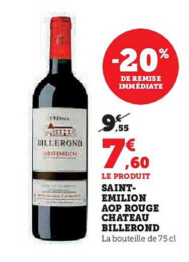 SAINT-EMILION AOP ROUGE CHATEAU BILLEROND
