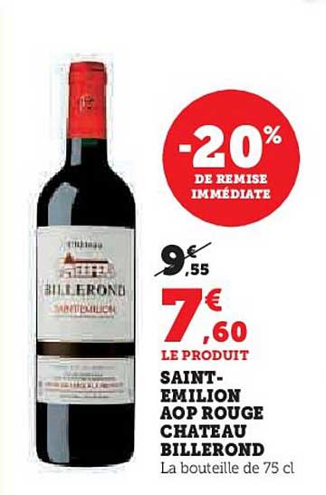 SAINT-EMILION AOP ROUGE CHATEAU BILLEROND