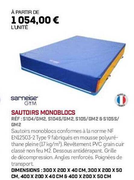 SAUTOIRS MONOBLOCS