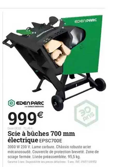 Scie à bûches 700 mm électrique EPSC700E