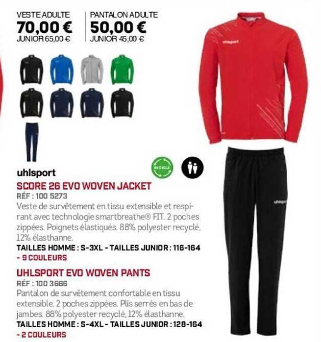 Score 26 EVO WOVEN JACKET et UHLSPORT EVO WOVEN PANTS