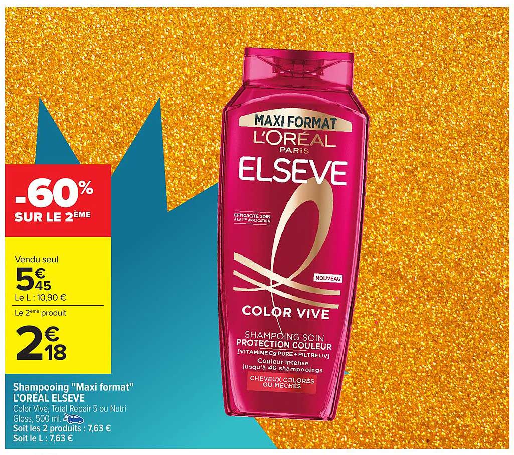 Shampoing "Maxi format" L'ORÉAL ELSEVE