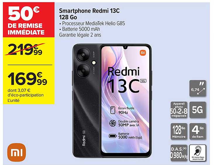 Smartphone Redmi 13C 128 Go