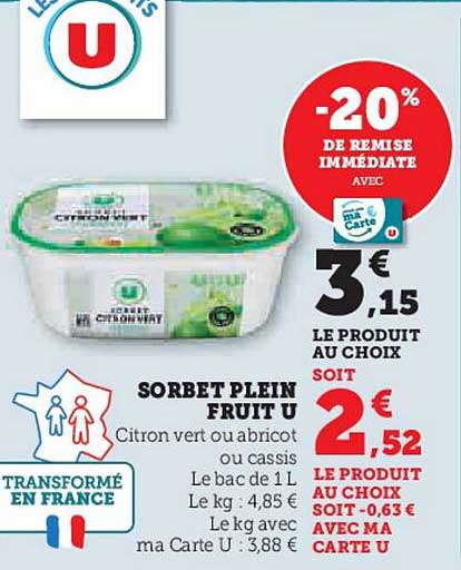 SORBET PLEIN FRUIT U