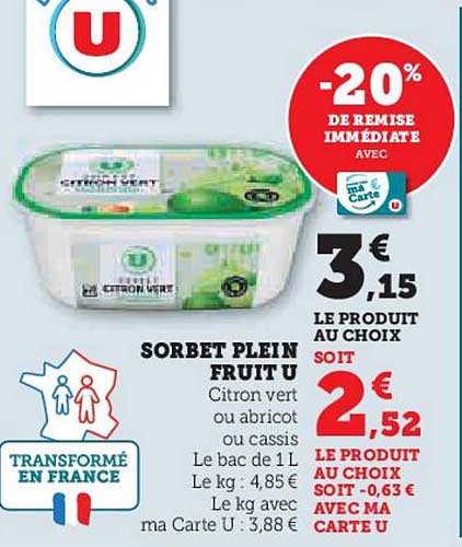 SORBET PLEIN FRUIT U