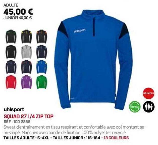 SQUAD 27 1/4 ZIP TOP