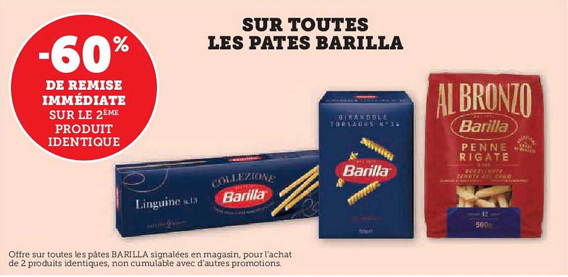 SUR TOUTES LES PATES BARILLA