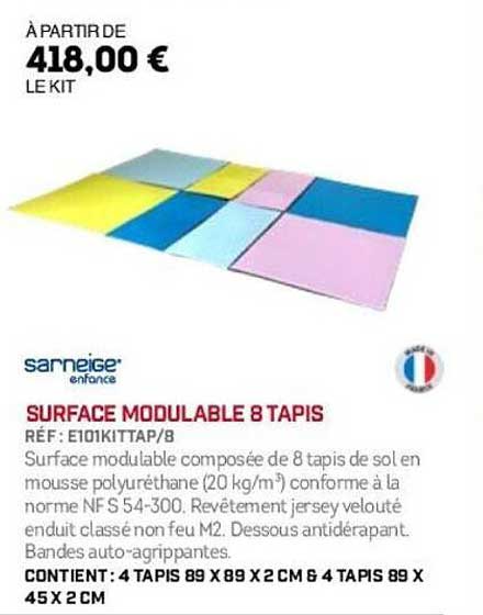 SURFACE MODULABLE 8 TAPIS