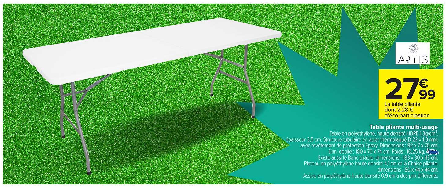 Table pliante multi-usage
