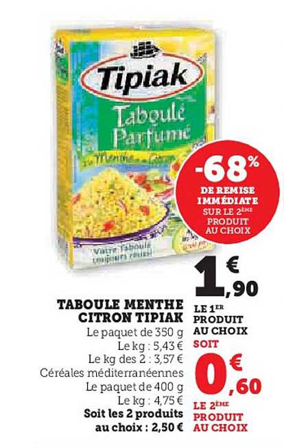 TABOULÉ MENTHE CITRON TIPIAK