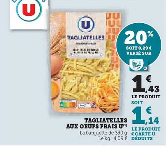 TAGIATELLES AUX OEUFS FRAIS U