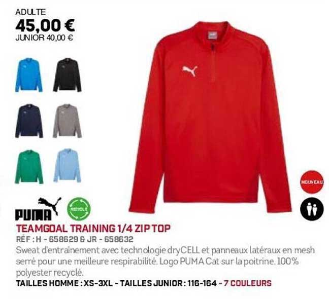 TEAMGOAL TRAINING 1/4 ZIP TOP