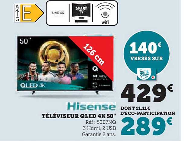 TÉLÉVISEUR QLED 4K 50"