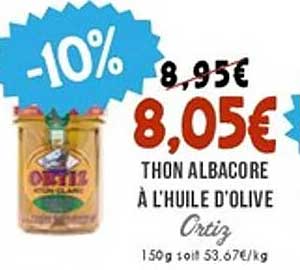Thon Albacore à l'huile d'olive Ortiz