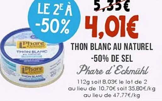 THON BLANC AU NATUREL -50% DE SEL