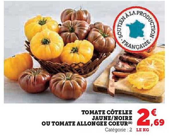 TOMATE CÔTELÉE JAUNE/NOIRE OU TOMATE ALLONGEE COEUR