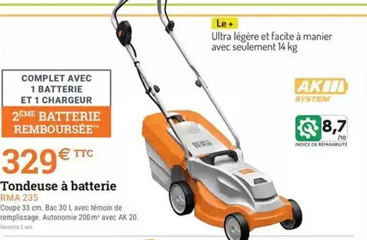 Tondeuse à batterie RMA 235