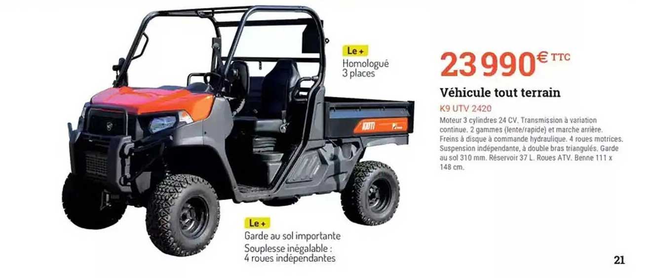 Véhicule tout terrain K9 UTV 2420