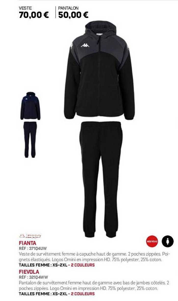 Veste de survêtement femme FIANTA et Pantalon FIEVOLA