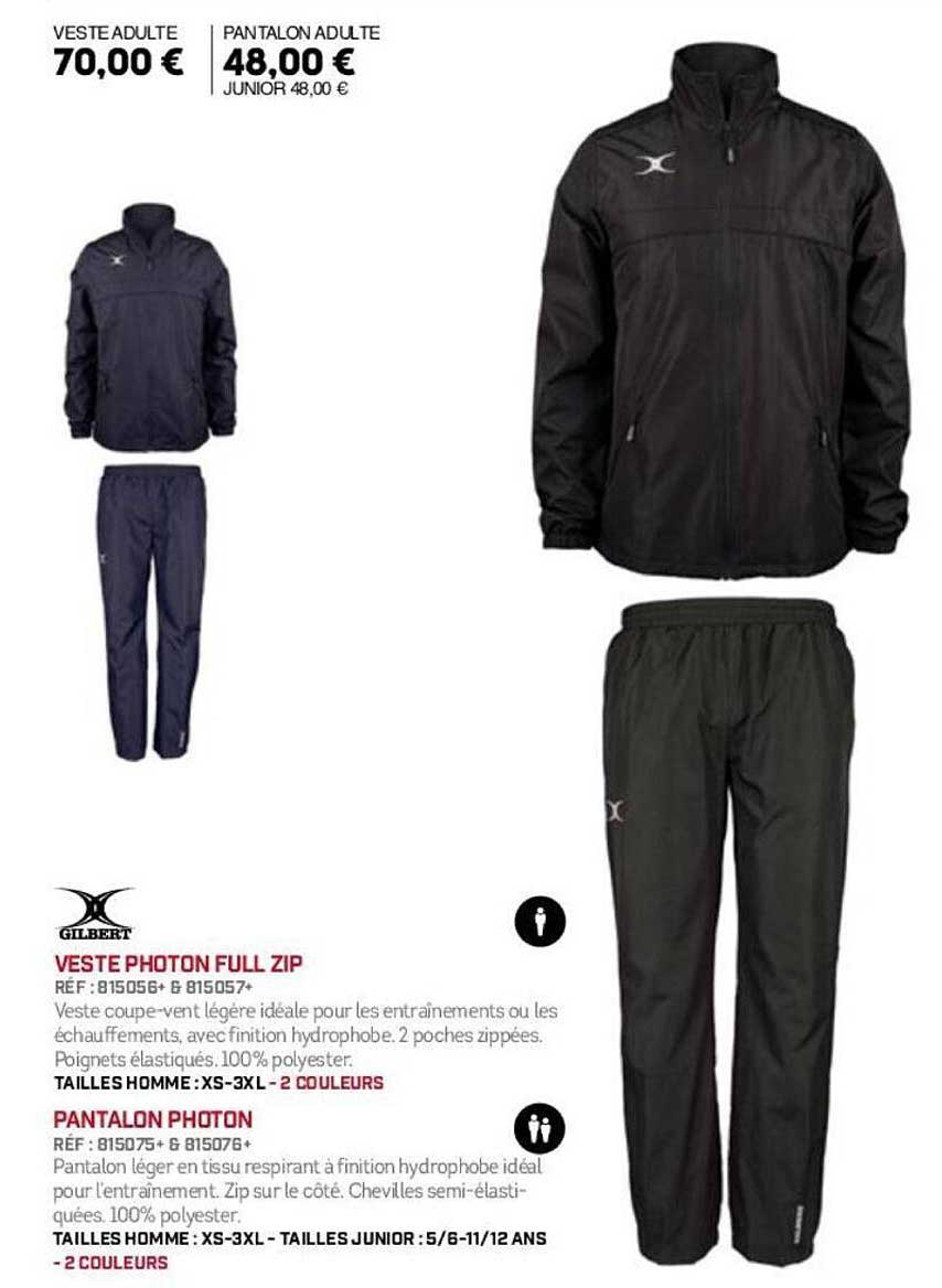 VESTE PHOTON FULL ZIP et PANTALON PHOTON