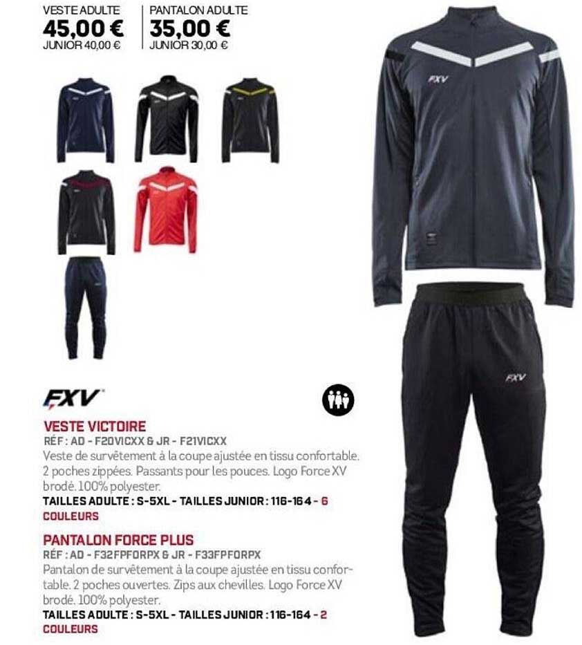VESTE VICTOIRE et PANTALON FORCE PLUS