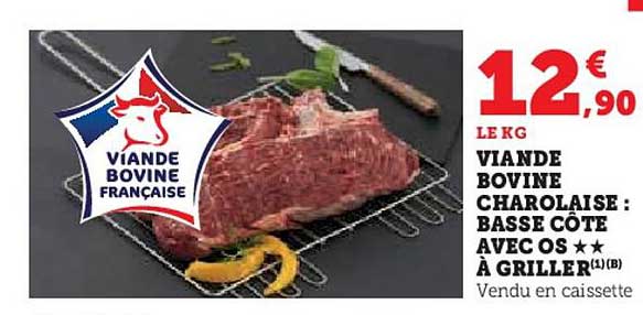 VIANDE BOVINE CHAROLAISE : BASSE CÔTE AVEC OS ★★ À GRILLER