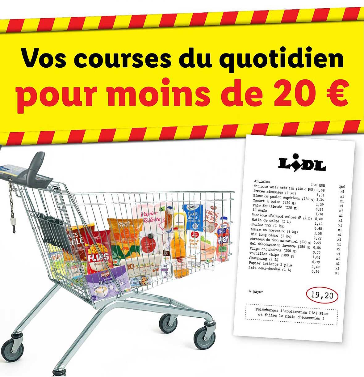 Vos courses du quotidien pour moins de 20 €