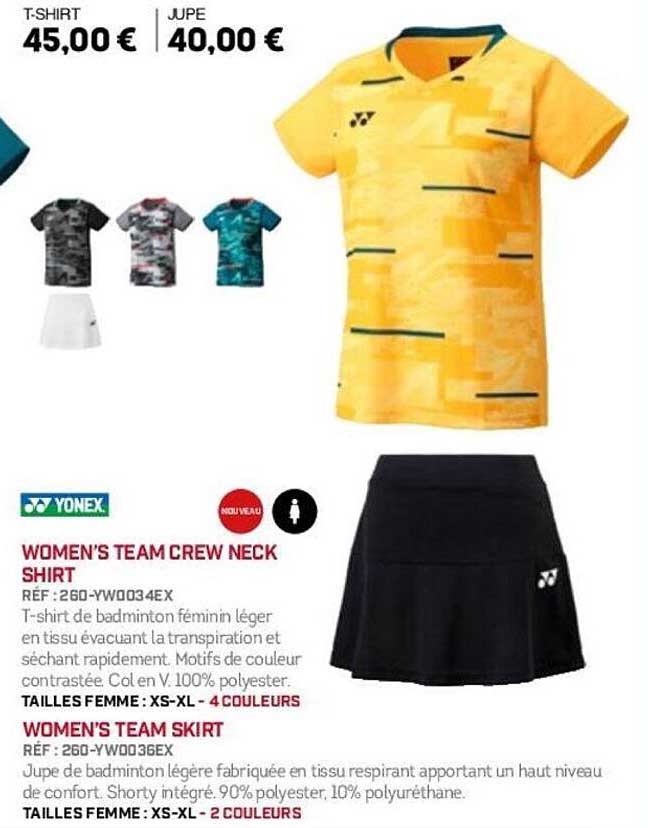 WOMEN'S TEAM CREW NECK SHIRT et WOMEN'S TEAM SKIRT