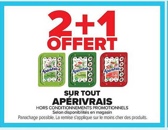 2+1 OFFERT SUR TOUT APÉRIVRAIS