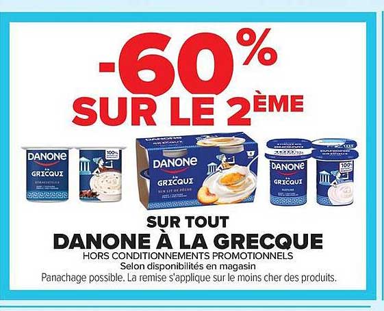 -60% SUR LE 2ÈME SUR TOUT DANONE À LA GRECQUE