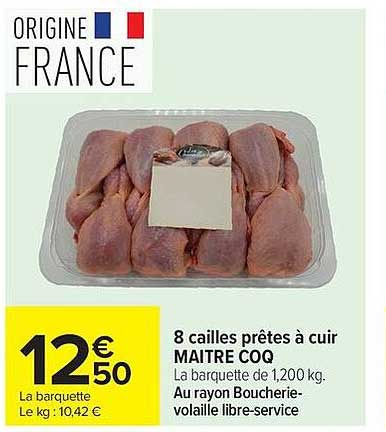 8 cailles prêtes à cuire MAITRE COQ