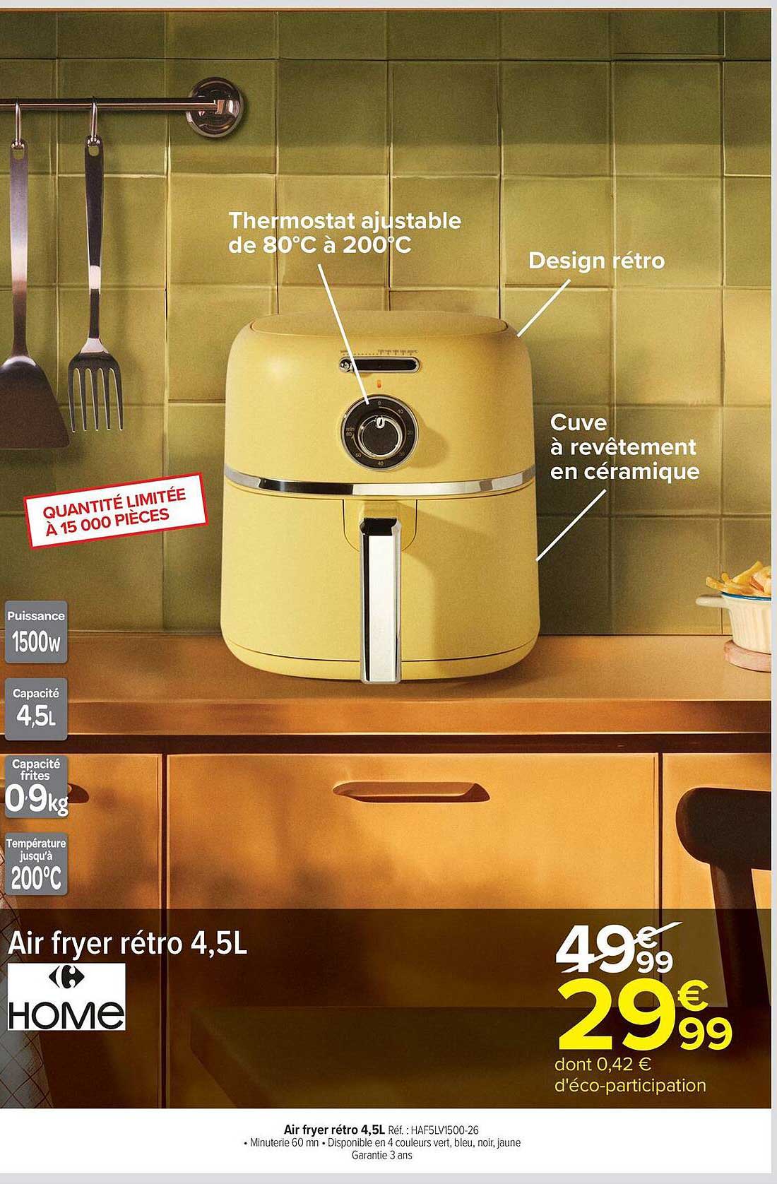 Air fryer rétro 4,5L
