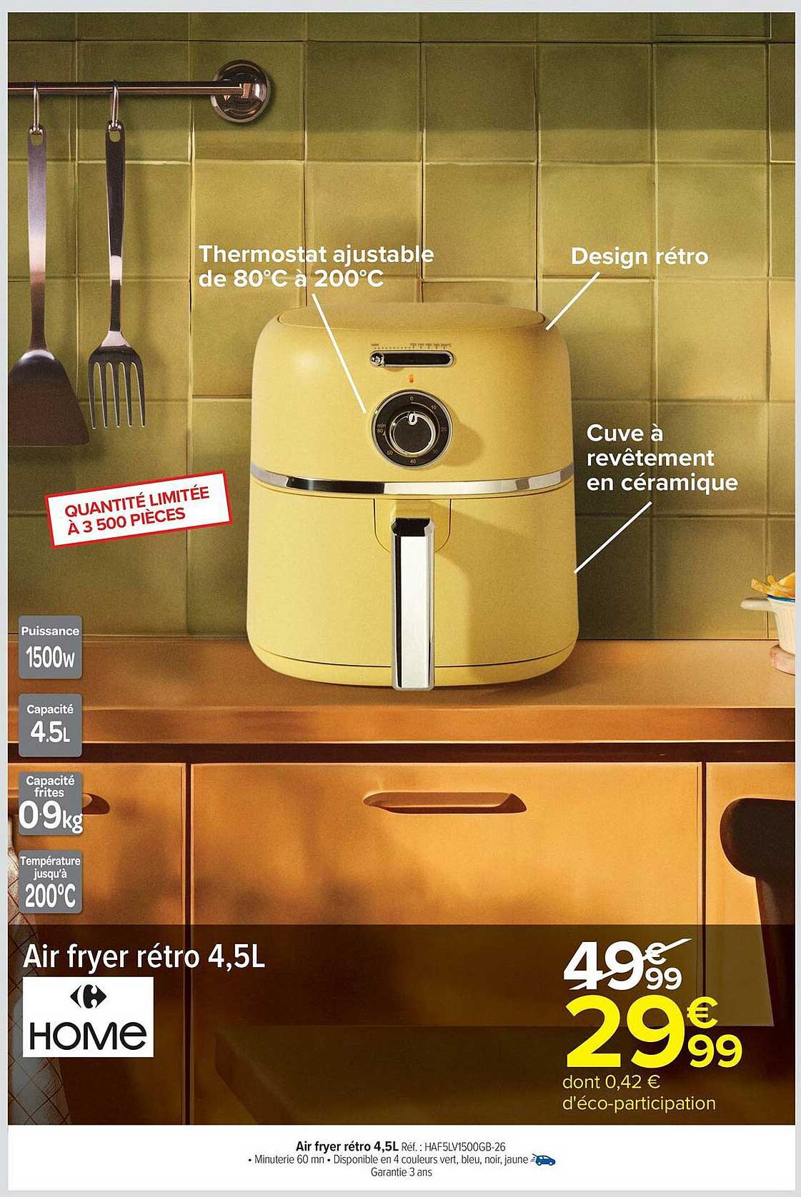 Air fryer rétro 4,5L