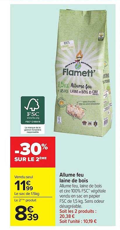 Allume feu laine de bois
