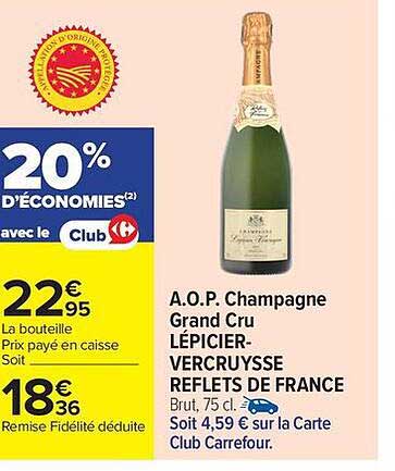 A.O.P. Champagne Grand Cru LÉPICIER VERCRUYSSÉ REFLETS DE FRANCE