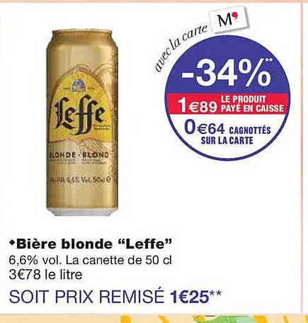 Bière blonde “Leffe”