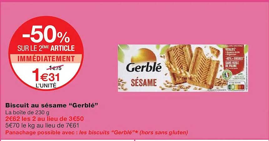 Biscuit au sésame “Gerblé”