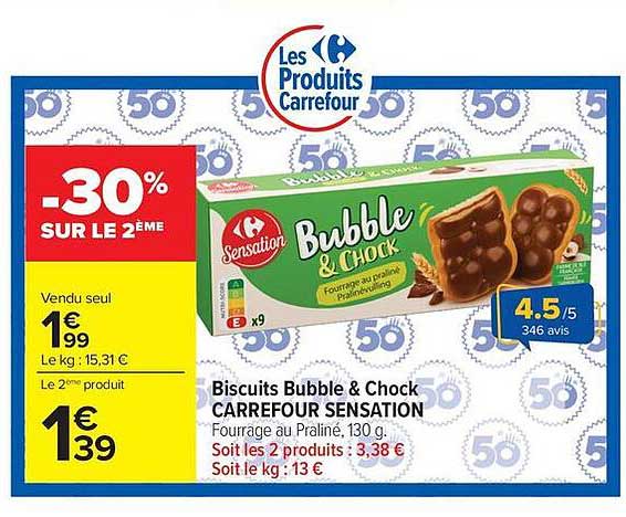 Biscuits Bubble & Chock CARREFOUR SENSATION