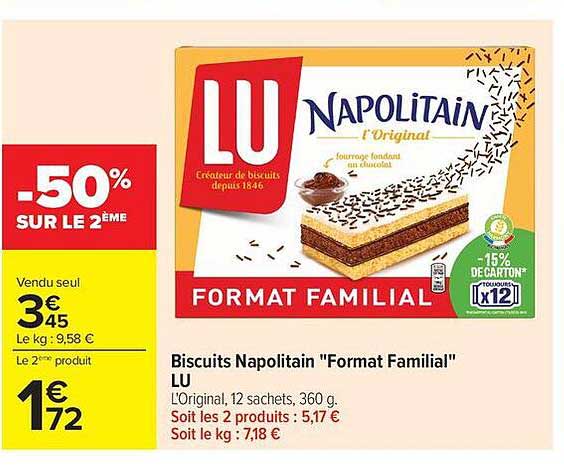 Biscuits Napolitain "Format Familial" LU