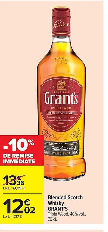 Blended Scotch Whisky GRANT'S Triple Wood, 40% vol., 70 cl.