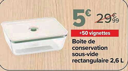 Boite de conservation sous-vide rectangulaire 2,6 L
