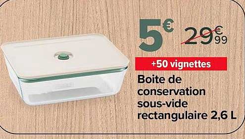 Boite de conservation sous-vide rectangulaire 2,6 L