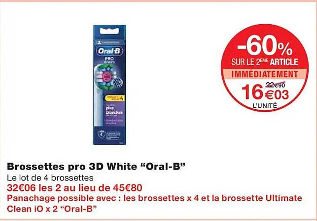 Brossettes pro 3D White “Oral-B”