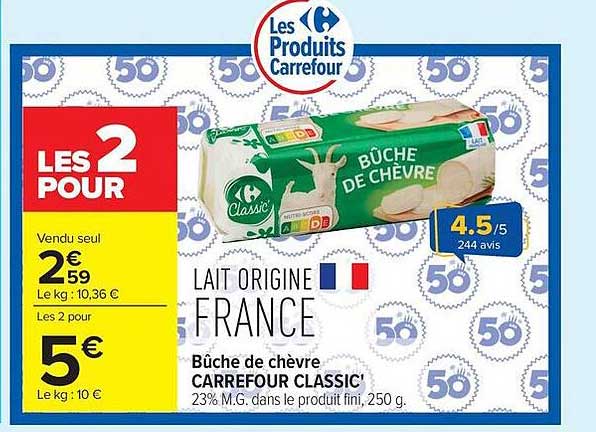 Bûche de chèvre CARREFOUR CLASSIC!