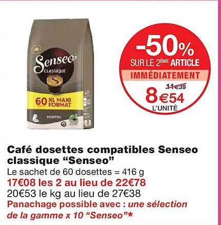 Café dosettes compatibles Senseo classique “Senseo”