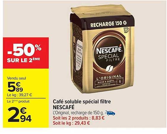 Café soluble spécial filtre NESCAFÉ