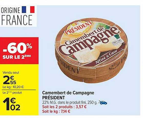 Camembert de Campagne PRÉSIDENT