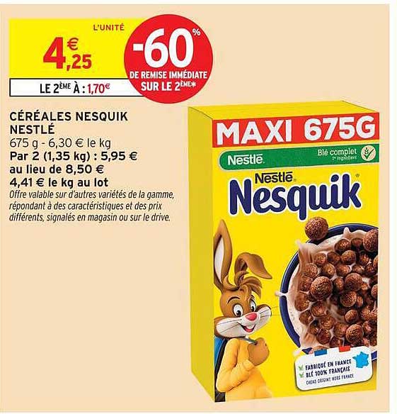 CÉRÉALES NESQUIK NESTLÉ